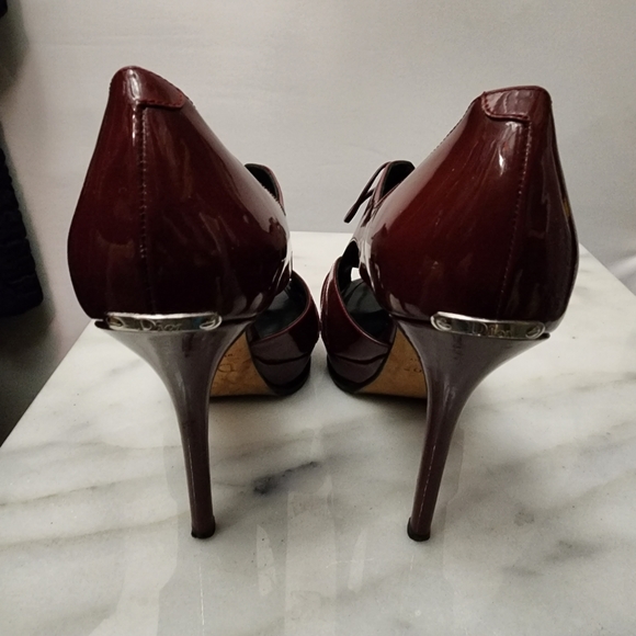 DIOR Brick Red Patent Leather Platform Laced Caged Stiletto Heels, size … - Picture 6 of 8